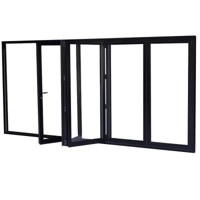 China Magnetic Chinese Screen Door Aluminum Double Glazed Glass Bifold Door for sale