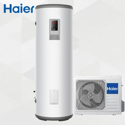 China Energy Efficient Certified Domestic Hotel Haier Low Price 200L 300L Tank DHW R134A Split Type Air Source Heat Pump Style Water Heater for sale