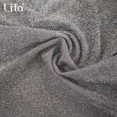 China 2021 New Arrival Breathable Glitter Flexible Nylon Silver Metallic Nylon Soft Shell Fabric for sale