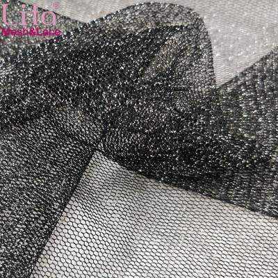 China Metallic Silver Sequin Metallic Glitter Nylon Mesh Fabric for sale