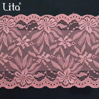 China Lita H15181 Sustainable Knitting Stretch Nylon And Spandex Trimming Lace for sale