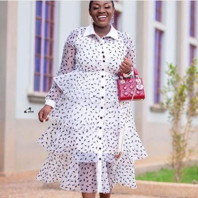 China Breathable African Fashion Clear Frosted Coat Summer Layered Dress Women Two Piece Set for sale