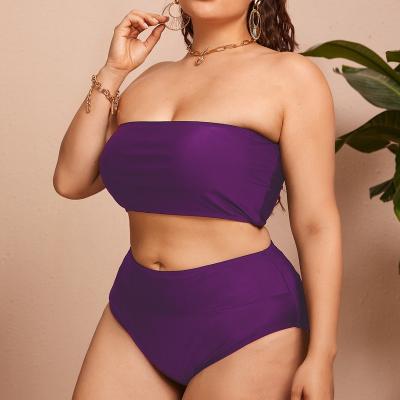 China 2022 breathable European and American women plus size slit bikini sexy XXL 3XL 4XL 5XL swimwear and beachwear for sale