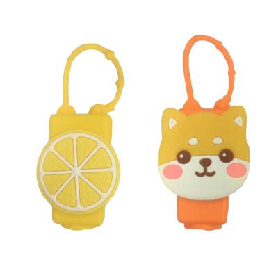 China 30ML Portable Customize Hand Wash Cleaner Soft Case Portable Silicone Cartoon Sanitizer Holder for sale