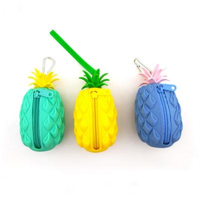 China Promotional Coin Purse Pineapple Silicone Fashion Summer Product Key Chain for sale