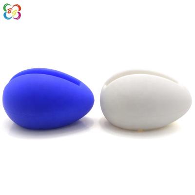 China Mini Promotional Gift Transparent Silicone Rubber Egg Shape Mobile Phone Speaker for sale