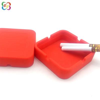 China Fashion Design Promotional Square Shape Silicone Drinking Gifts Cigarette Smoking Ashtrays for sale