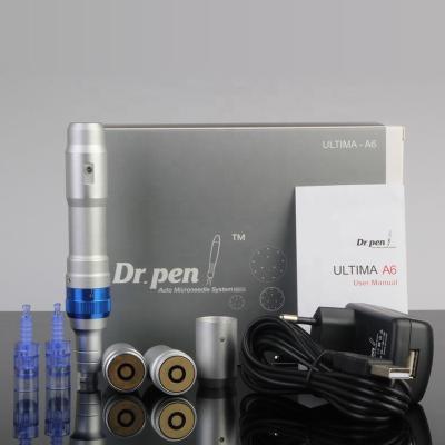 China Dr.pen A6 Derma Pen Wireless Digital Permanent Microneedling Machine with 2 Power Banks for Skin Care and Facial Treatments for sale