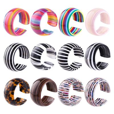 China 2021 New Arrivals Italy Bracelets Environmental Friendly European Channel Bangle For Girl Acrylic Women Bangle Resin Leopard Bangle Positive Bangle for sale