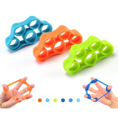 China Silicone Finger Gripper Resistance Band Hand Grip Wrist Stretcher Finger Expander Strength Trainer Exerciser for sale