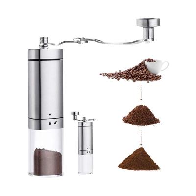 China Sample Design Manual Coffee Grinder with Burr Stainless Steel Hand Ceramic Coffee Grinder Adjustable Whole Bean Grinder for sale