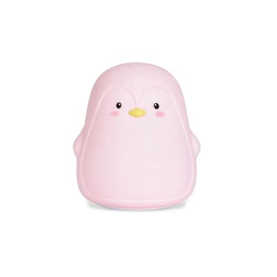 China Modern Indoor Animal Kids Pat Cute Selicon Rechargeable Silicone Night Buld Child Penguin Led Night Light zu verkaufen