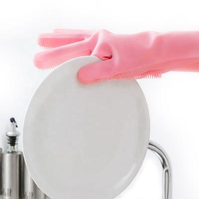 China Fashion.eco-friendly Silicone Silicone Scrubber Household Mitt Kitchen Dish Washing Mitt Heat Resistant for sale