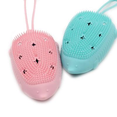 China EXFOLIATING Head Silicone Hedgehog Massage Soap Dispensing Scrub Bath Brush Bubbles Silica Gel Bath Brus for sale