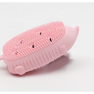 China EXFOLIATE Hedgehog Shape Food Grade Silicone Soft Clean Selling Dual-Function Brush Skin-Friendly Cute Hot Cute Bath Brush for sale