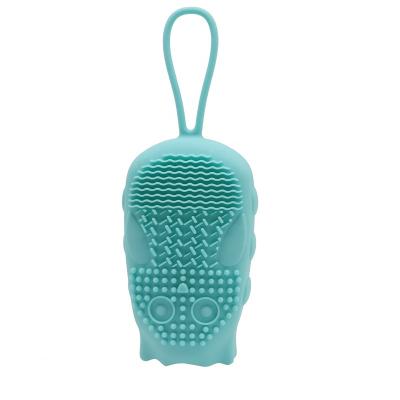 China EXFOLIATE high quality food grade silicone owl shape bath cleaning soft brush and body exfoliating brush for sale