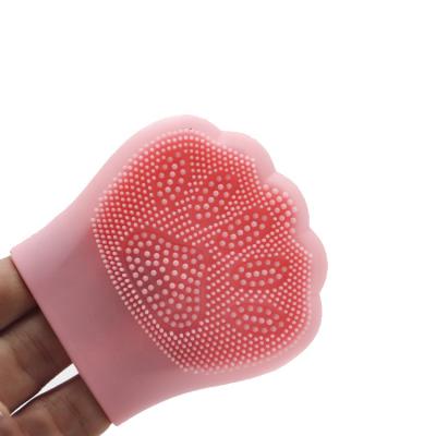 China A Paw Food Grade Silicone Brush Face Cleaner Silicone Face Scrubber Popular Product Face Cleaner Cute Cat for sale