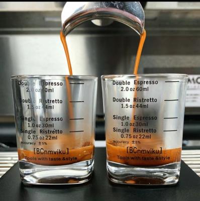 China BCnmviku Classic Shot Glasses Fit Coffee Espresso Shot Glass Measuring Cup Doubles Wall Liquid Heavy Heavy Espresso Cup Glass Cups High for sale