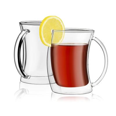 China BCnmviku Multifunctional Handmade Glass Tea Double Wall Coffee Cups EC - Friendly With 100% Safety for sale