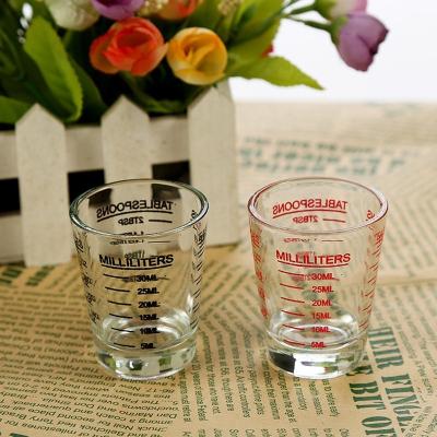 China BCnmviku Minimalist Red Line 30ml Trends Balance Shot Glass Cups Custom Made Mini Coffee Shot Glass Decorative for sale