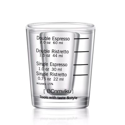 China BCnmviku Minimalist BCnmviku Espresso Shot Glasses Measuring Cups 2 Ounce Wine Glass Liquid Heavy Low Glass Cups for sale