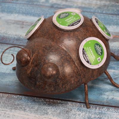 China Traditional Metal Coffee Pod Holder Ladybug Shape Coffee Pods Storage Home Decor Gift for sale