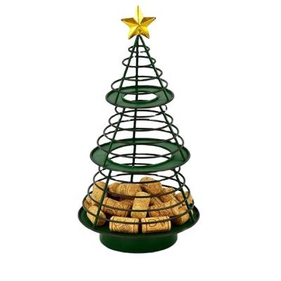 China New Iron Gift Christmas Tree Metal Wine Stoppers Holder For Home Decor for sale