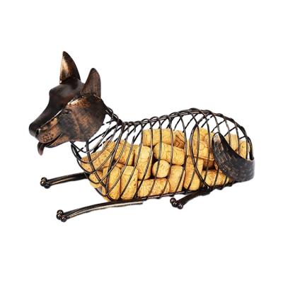 China Viable Unique Wine Cork Holder, German Shepherd Metal Wire Dog Cork Holder for sale