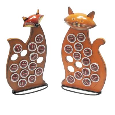 China Traditional Animal Wooden Coffee Pod Holder Eiffel Tower Shape Capsule Coffee Pod Storage Home Decor Gift for sale