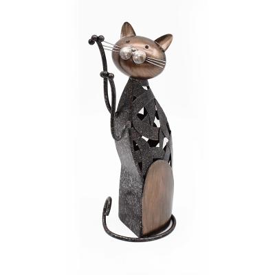 China Adorable Cat Decor On Sale Traditional Hot Modern Home Metal Interior Decoration Ware Metal Sculpture for sale