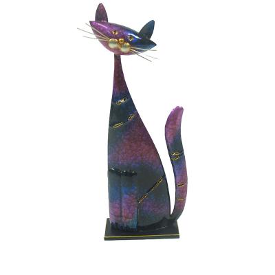 China Wholesale Traditional Metal Cat Indoor Decorative Ceramic Decor For Home Office Office Decoration Colorful Ornament Art Animal Sculptures for sale