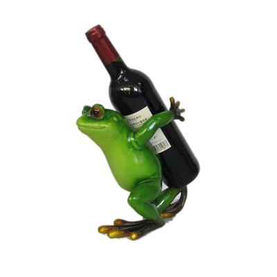 China China Hot Selling Wine Bottle Holders Resin Decoration Frog Shaped Figure for sale