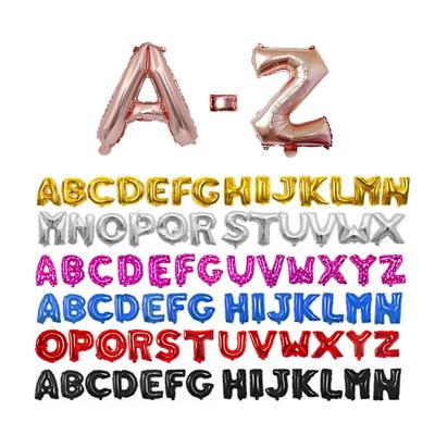 China Various Color Eco-friendly 16inch Disposable English Letter Happy Birthday Balloons Helium A-Z Letters Balloons Happy Birthday Party Decorations for sale