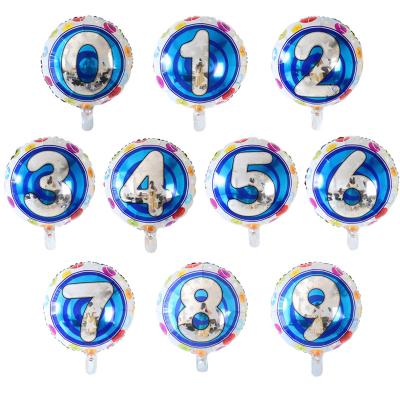 China 10pcs Eco-friendly Disposable 18inch Round Number Foil Balloons Birthday Party Baby Shower Wedding Decoration Kids Toys Helium Chrome Balloon for sale