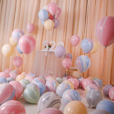 China Disposable Blue Pink Eco-friendly Agate Latex Balloons Birthday Party Wedding Decoration Globos Kids Gift Agate Decor Supplies Party Balloon Wholesale for sale