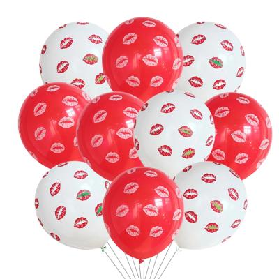 China 12 Inch Latex Lip Foil Balloon Eco-friendly Disposable Red Mouth Kiss Kiss Foil Balloon For Valentine's Day Wedding Party Decoration for sale