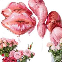 China Eco-Friendly Disposable Lip Balloon Valentine's Day Wedding Decoration Kiss Mylar Mouth Balloons Red Lip Helium Foil Balloons for sale