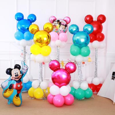 China 24 Inch Disposable Mickey Mouse Head Inflatable Helium Foil Balloons Famous Birthday Kids Cartoon Character Party Opening Decorations Eco-friendly for sale