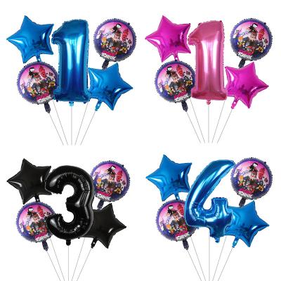 China 5pcs Friday Night Helium Foil Balloons Cartoon Baby Birthday Party Theme Decoration Video Game Kids Gift Disposable Eco-Friendly Balloon for sale