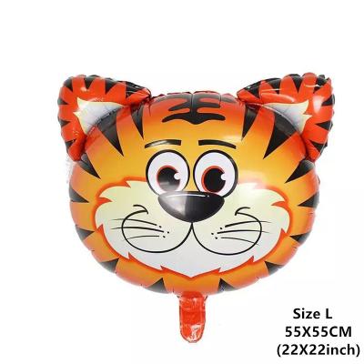 China Wholesale Mini Festival Party Decoration Toy Cartoon Animal Shape Foil Balloon Eco-friendly Disposable Animal Head Balloons Microfoil for sale