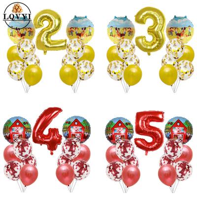 China 13pcs 30inch Farm Number Disposable Foil Helium Eco-friendly Balloon Set Birthday Party Decoration Balloons Baby Kids Gift Globos Suppliers for sale