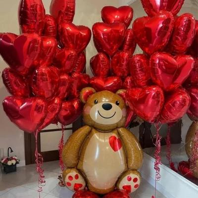 China Wholesale Eco-friendly Disposable Love Bear Foil Balloon Wedding Birthday Valentine's Day Party Bear Decoration Balloons Suppliers for sale