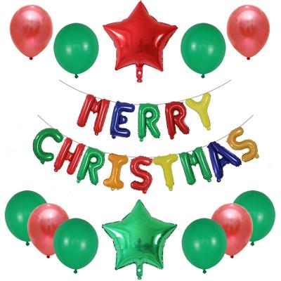 China Christmas Theme Disposable Eco-friendly Foil Letters Balloons Merry Christmas New Year Party Decoration Set Kids Toys Helium Chrome Balloon Supplier for sale