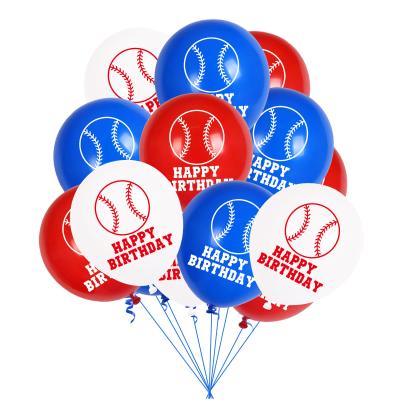 China Custom party decoration baseball latex balloon helium quality 12 inch 2.8g baseball latex balloon new for sale