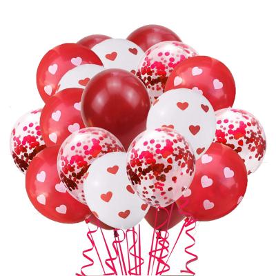 China 12 Inch Disposable Eco-Friendly Printed Latex Balloon Set Valentine's Day Wedding Heart Shaped Balloon I Love You for sale