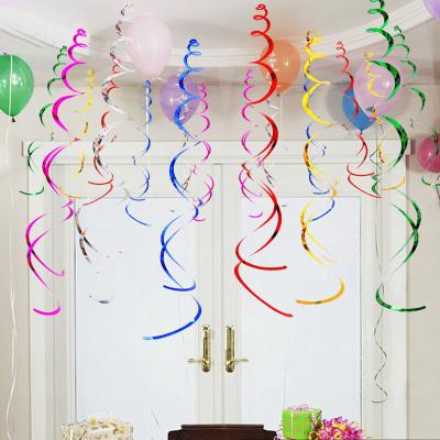 China Wholesale High Quality Colorful Hanging Ceiling Swirl Decoration Metallic Dangling Swirls for Birthday Wedding Party Decoration Props for sale