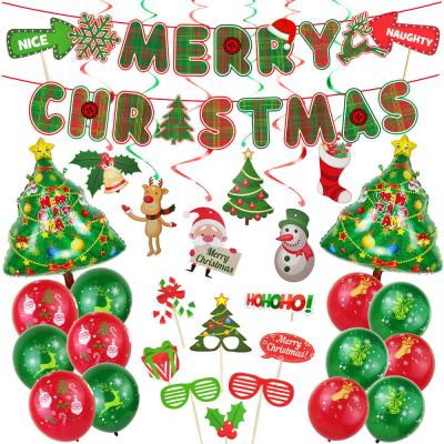 China Eco-Friendly Disposable Merry Christmas Banner Foil Balloon Arch Set For Indoor Home Balloon Garland Kit Christmas Party Decoration Supplies for sale