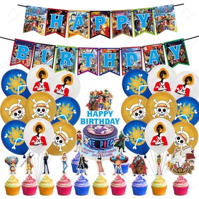 China Theme Modern One Piece Party Set with Happy Birthday Flag Balloon Cake Topper for Birthday Party Decoration for sale