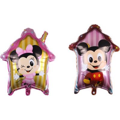 China Modern Hot Selling Cute Mickey Minnie Mouse Small Children Toys Inflatable Cartoon Character House Foil Helium Balloons for sale