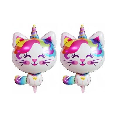 China Unicorn Cat Shaped Modern Aluminum Foil Cartoon Inflatable Balloon Party Decoration Kids Toy Favor Foil Balloon Helium for sale